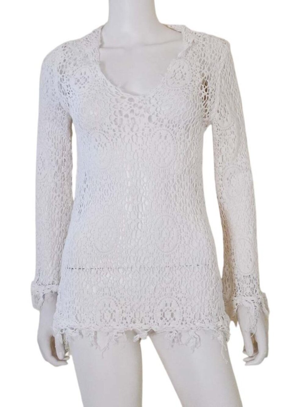 Nightcap by Carisa Rene Crochet Swimsuit Cover Up Top